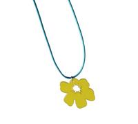 ZYKEJJDDAK Collar con colgante de flor vibrante de inspiración retro, colorido acrílico, cadena para el cuello, hecha a mano para adolescentes, 39cm7cm, Acrílico, No es una piedra preciosa