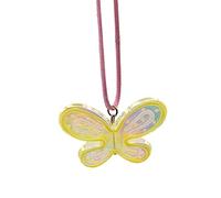 ZYKEJJDDAK Collar con colgante de mariposa colorida, gargantilla de moda, cadena de clavícula, dije de declaración, 33x45mm, Acrílico, No es una piedra preciosa