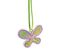 ZYKEJJDDAK Collar con colgante de mariposa colorida, gargantilla de moda, cadena de clavícula, dije de declaración, 33x45mm, Acrílico, No es una piedra preciosa