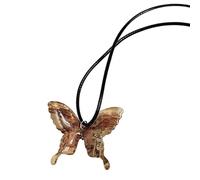 ZYKEJJDDAK Collar con colgante de mariposa para mujeres y niñas, collar de clavícula china, cadena de cuerda de cera, gargantilla de mariposas, 41*35mm, Acrílico, No es una piedra preciosa