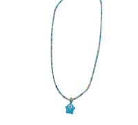 ZYKEJJDDAK Collar con colgante de monstruos con cuentas vibrantes, gargantilla de cuentas, collar de cadena para fiestas diarias, 3.12x1.95in, Mi Zhu, No es una piedra preciosa