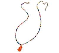 ZYKEJJDDAK Collar con colgante de oso vibrante, divertido y colorido collar con colgante de oso, elegante cadena de clavícula para uso casual, SizeApprox.44.551.5cm/17.5120.27inches, Acrílico, No es