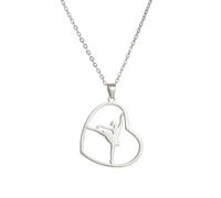 ZYKEJJDDAK Collar con dije de gimnasia de moda, joyería de baile, collar con colgante de acero inoxidable con textura para bailar, Size Approx. 1.24x1.02inch3.14x2.6cm, acero de titanio, No es una