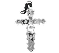 ZYKEJJDDAK Collar cruzado de Halloween para bailes de máscaras, estilo hip-hop, luz, lujoso, cadena de clavícula femenina, moda, 16.2*10.7cm, Plástico, No es una piedra preciosa