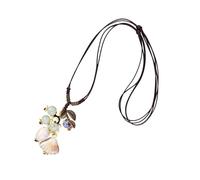 ZYKEJJDDAK Collar de cerámica inspirado en la naturaleza, dije de hoja texturizada, cómodo de llevar, cadena ajustable, accesorio de moda diario, 5060cm, Cuerda y plástico, No es una piedra preciosa