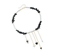 ZYKEJJDDAK Collar de corazón de perlas ajustable multiusos ideal para el uso diario y añadir un toque de encanto elegante