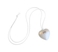 ZYKEJJDDAK Collar de corazón y lazo, inspirado en dopamina, hecho a mano, cadena de clavícula de longitud ajustable, 4x4cm, Acrílico, No es una piedra preciosa