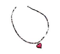 ZYKEJJDDAK Collar de cuentas coloridas de diseño único, gargantilla de dulce encanto, cadena de clavícula adecuada para fiestas y citas diarias, 3.12x1.95in, Cristal + resina, No es una piedra