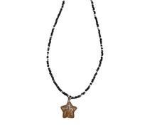 ZYKEJJDDAK Collar de cuentas de estrella de cinco puntas, gargantilla colorida con colgante de cuentas de arroz, para fiesta, diario, joyería para el cuello para boda, 4.68x3.51in, Mi Zhu, No es una
