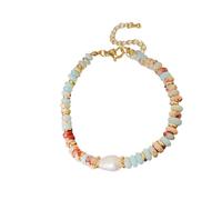 ZYKEJJDDAK Collar de joyería de moda para mujer con cuentas de piedra natural y elegantes colgantes de perlas, trajes elegantes que mejoran la felicidad, talla única, como se describe