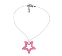 ZYKEJJDDAK Collar de moda punk hip hop para hombres y mujeres, joyería de dopamina, collar con colgante de estrella hueca, dulce y fresco, 2.34x2.34in, Cuerda de cuero acrílico, No es una piedra