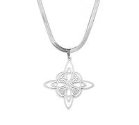 ZYKEJJDDAK Collar de nudo de bruja de moda para mujer, color dorado y plateado, acero inoxidable, cadena de serpiente, joyería, 2.73x2.34in, Acero inoxidable, No es una piedra preciosa