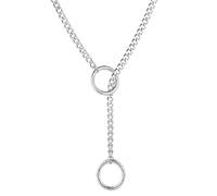 ZYKEJJDDAK Collar unisex de cadena de metal punk vintage con círculos de metal, joyería para aquellos que aman lo único