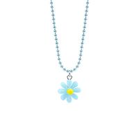 ZYKEJJDDAK Colorido collar y dedo para mujer, adolescente, moda, boho-lindo, flor clavícula, cadena ajustable, 3.12x3.12in, Acrílico, No es una piedra preciosa