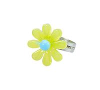 ZYKEJJDDAK Colorido collar y dedo para mujer, adolescente, moda, boho-lindo, flor clavícula, cadena ajustable, 3.12x1.95in, Acrílico, No es una piedra preciosa