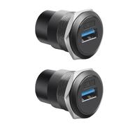 ZYKEJJDDAK Conector de panel USB 3.0 de 22 mm circular de metal USB2./USB3. Módulo de transmisión de datos de rosca para industrial