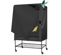 ZYKEJJDDAK Cubierta a prueba de luz para jaula de pájaros, lavable a máquina, con bordes reforzados para loros y periquitos, cubierta ajustable para jaula de pájaros con cierres