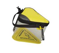 ZYKEJJDDAK Cubo de pesca triangular plegable transparente para peces vivos, contenedor de cebos vivos, cubo de agua portátil, multifuncional, plegable