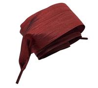 ZYKEJJDDAK Cuerdas de zapatos anchas plisadas multiuso, para proyectos de manualidades, embalaje, decoración, para mujer, cordones decorativos de satén, cordones anchos plisados y arrugados, rojo vino