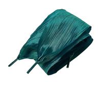 ZYKEJJDDAK Cuerdas de zapatos anchas plisadas multiuso, para proyectos de manualidades, embalaje, decoración, para mujer, cordones decorativos de satén, cordones anchos plisados y arrugados, Verdant