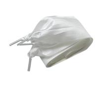 ZYKEJJDDAK Cuerdas de zapatos anchas plisadas multiuso, para proyectos de manualidades, embalaje, decoración, para mujer, cordones decorativos de satén, cordones anchos plisados y arrugados, White