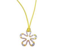 ZYKEJJDDAK Delicado collar con colgante de flor acrílica, gargantilla de flores huecas, hermosa joyería para el cuello, ideal para uso casual o formal, 44mm, Acrílico, No es una piedra preciosa