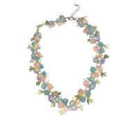 ZYKEJJDDAK Elegante collar ajustable con bordado floral, joyería de inspiración vintage, joyería femenina de tela con flores, 31cm40cm, Tela, No es una piedra preciosa