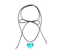 ZYKEJJDDAK Elegante collar con colgante de corazón gótico para mujer, boda, nupcial, nudo anudado, cadena ajustable, 43cm, vidrio/esmaltado, No es una piedra preciosa