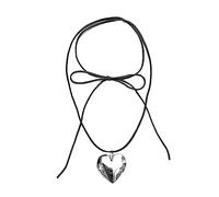 ZYKEJJDDAK Elegante collar con colgante de corazón gótico para mujer, boda, nupcial, nudo anudado, cadena ajustable, 43cm, vidrio/esmaltado, No es una piedra preciosa