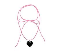 ZYKEJJDDAK Elegante collar con colgante de corazón gótico para mujer, boda, nupcial, nudo anudado, cadena ajustable, 43cm, vidrio/esmaltado, No es una piedra preciosa