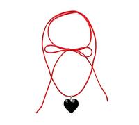 ZYKEJJDDAK Elegante collar con colgante de corazón gótico para mujer, boda, nupcial, nudo anudado, cadena ajustable, 43cm, vidrio/esmaltado, No es una piedra preciosa