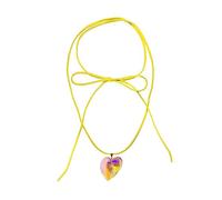 ZYKEJJDDAK Elegante collar con colgante de corazón gótico para mujer, boda, nupcial, nudo anudado, cadena ajustable, 43cm, vidrio/esmaltado, No es una piedra preciosa