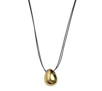 ZYKEJJDDAK Elegante collar con colgante de lágrima, versátil de doble capa, collar de cordón de cera con acento de lágrima, cuello elegante, 112cm2.8cm*2.1cm, Metal, No es una piedra preciosa