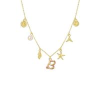 ZYKEJJDDAK Elegante collar con colgante de oro con conchas marinas, accesorio de joyería para mujeres elegantes, uso diario casual, 5*3*1, Acero inoxidable, No es una piedra preciosa