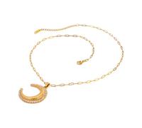 ZYKEJJDDAK Elegante collar de cadena de perlas con colgante de sol chapado en oro de 18 quilates, diseño casual y elegante, Size Chain Length 405cm/15.751.97inch, Metal, No es una piedra preciosa