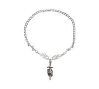 ZYKEJJDDAK Elegante collar de corazón perforado, unisex, cadena de clavícula, joyería de inspiración vintage, cadena de clavícula para mujer, 406cm, Metal, No es una piedra preciosa
