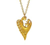 ZYKEJJDDAK Elegante collar estético para mujer, collar único con colgante de amor para madre e hijo, SizeApprox.2.5cm/0.98inches, Cobre, No es una piedra preciosa