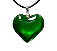 ZYKEJJDDAK Gargantilla con colgante de corazón para mujer, elegante, minimalista, inusual, cadena de cuello, 44*42, Vidrio, No es una piedra preciosa