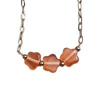 ZYKEJJDDAK Gargantilla con colgante de flor de dopamina, collar de clavícula de acero inoxidable, joyería para el cuello para fiestas diarias, 455cm, Acero inoxidable, No es una piedra preciosa