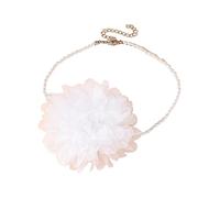 ZYKEJJDDAK Gargantilla de gasa simple con flores, collar de perlas, cadena para el cuello, boda, fiesta, joyería para mujeres y adolescentes