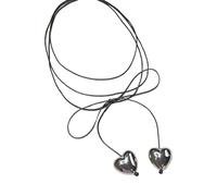 ZYKEJJDDAK Gargantilla gótica con colgante de corazón grande de cuerda de cera para mujer, elegante tejido, nudo anudado, cadena ajustable