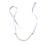 ZYKEJJDDAK Gargantilla gótica de terciopelo negro con perlas de imitación para mujer, elegante combinación de lazo, cadena ajustable, 4.68x3.9in, Metal, No es una piedra preciosa