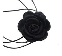 ZYKEJJDDAK Gargantilla para mujer, estilo retro, color negro, con banda para el cuello, para cena, fiesta, collar ajustable, 5cm 140cm, Tela = hilo de cera, No es una piedra preciosa