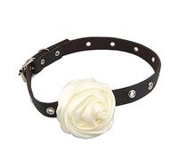 ZYKEJJDDAK Goth - Gargantilla con colgante de flor de tela elegante y corta para mujer, cadena ajustable a juego, 3.9x3.9in, Cuero y tela, No es una piedra preciosa