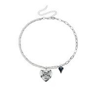 ZYKEJJDDAK Joyería de moda romántica con eslabones de amor, cadena de clavícula portátil, ajuste cómodo para niñas vestido de noche