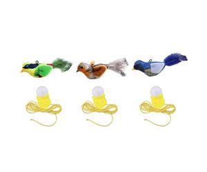 ZYKEJJDDAK Juguete realista de gorrión que canta interactivamente, juguete de aves para ejercicios felinos y estimulación mental en interiores