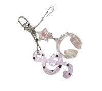 ZYKEJJDDAK Llavero con temática de música artística que combina lunares retro, patrón de estrellas, práctico para llevar a diario, accesorio de llavero de moda, B, Talla única