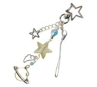 ZYKEJJDDAK Llavero contemporáneo con diseño de delfín de metal, diseño retro, accesorio de viaje compacto, colgante de bolsa, colgante de metal vintage, Estrellas, Talla única