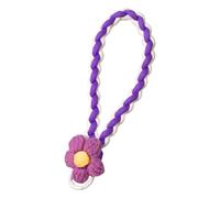 ZYKEJJDDAK Llavero trenzado de moda con dije floral, correa de cuerda tejida a mano, cordón para teléfono celular, accesorios para el coche, a, Talla única