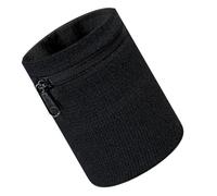 ZYKEJJDDAK Muñequeras deportivas con bolsillo con cremallera, banda deportiva absorbente para gimnasio, fitness, fútbol, baloncesto, gimnasio